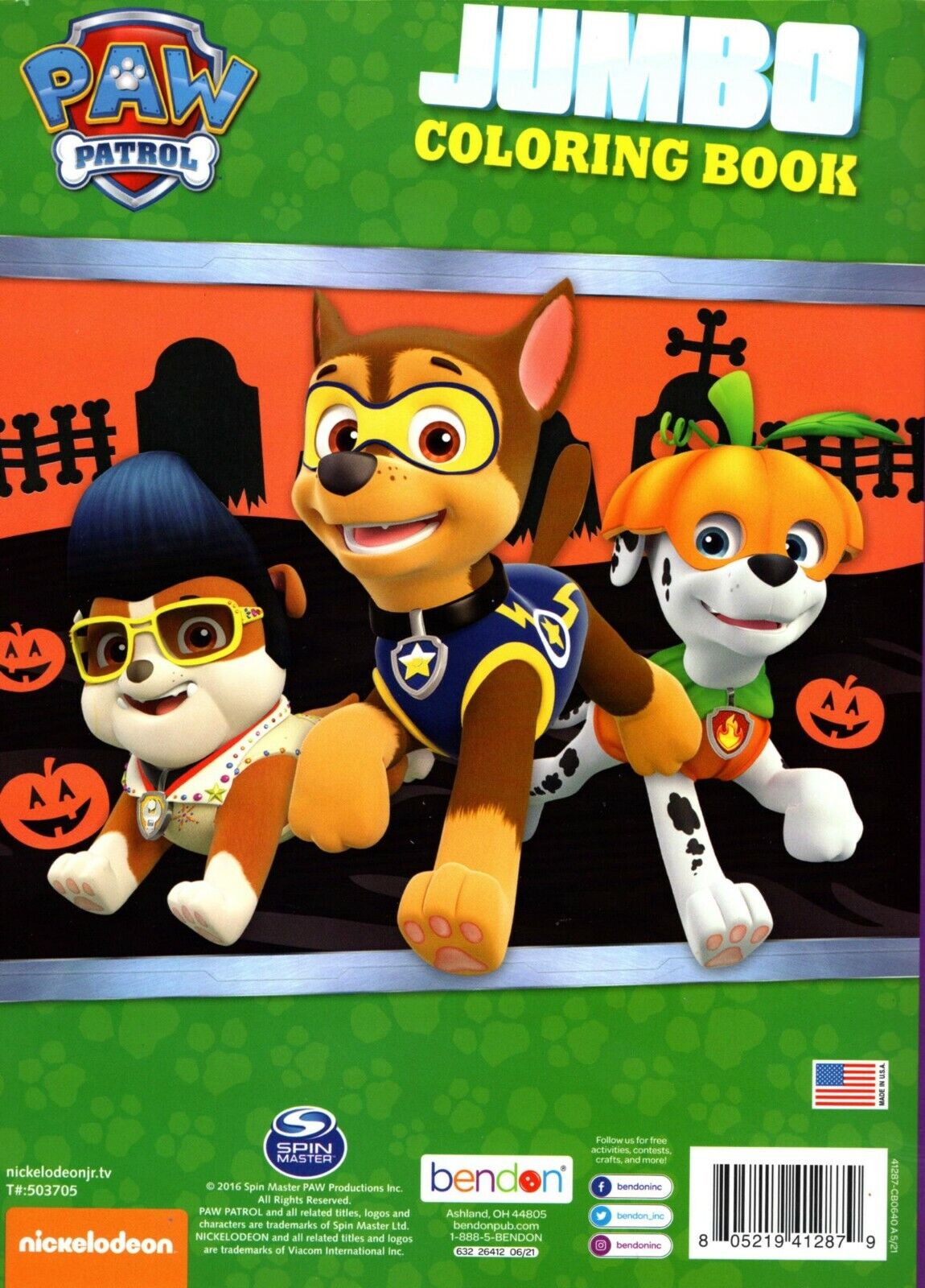 Paw Patrol - Happy Howl-Oween - Halloween Jumbo Coloring Book + Award Stickers