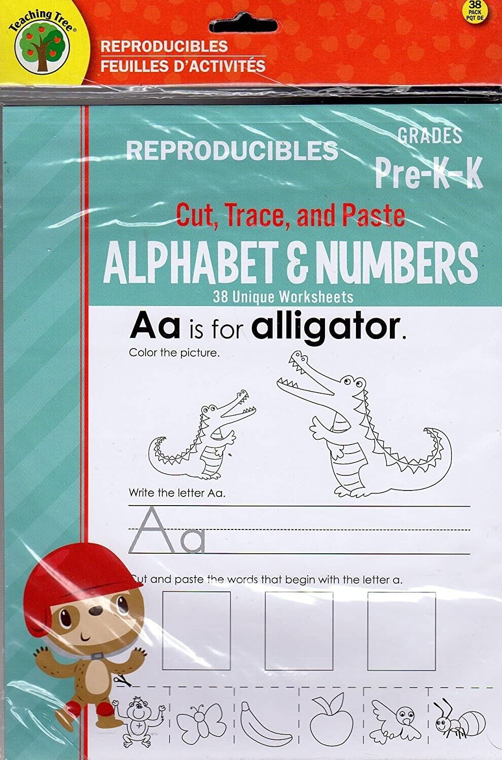 Cut, Trace, and Paste - Alphabet & Numbers - Reproducible Educational Workbook