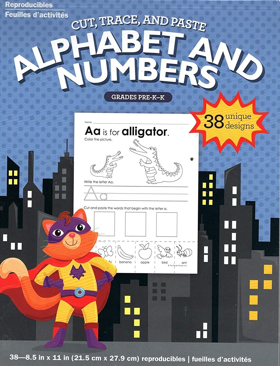 Cut, Trace, and Paste - Alphabet & Numbers - Reproducible Educational Workbook