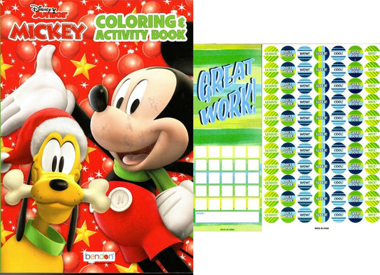 Disney Junior Mickey - Christmas Edition Holiday - Jumbo Coloring Book + Award Stickers