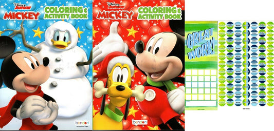 Disney Junior Mickey - Christmas Edition Holiday - Jumbo Coloring Book (Set of 2 Books)