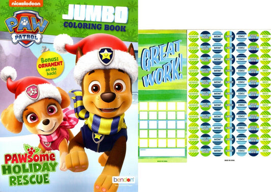 Paw Patrol - Jumbo Coloring & Activity Book - Paw-some Holiday Rescue + Stickers