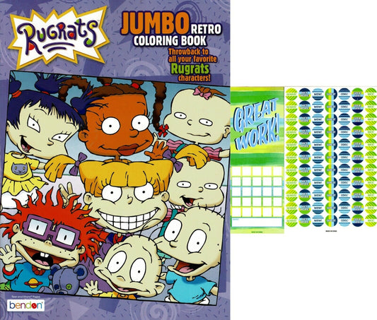 Rugrats - Jumbo Retro Coloring & Activity Book + Award Stickers and Charts