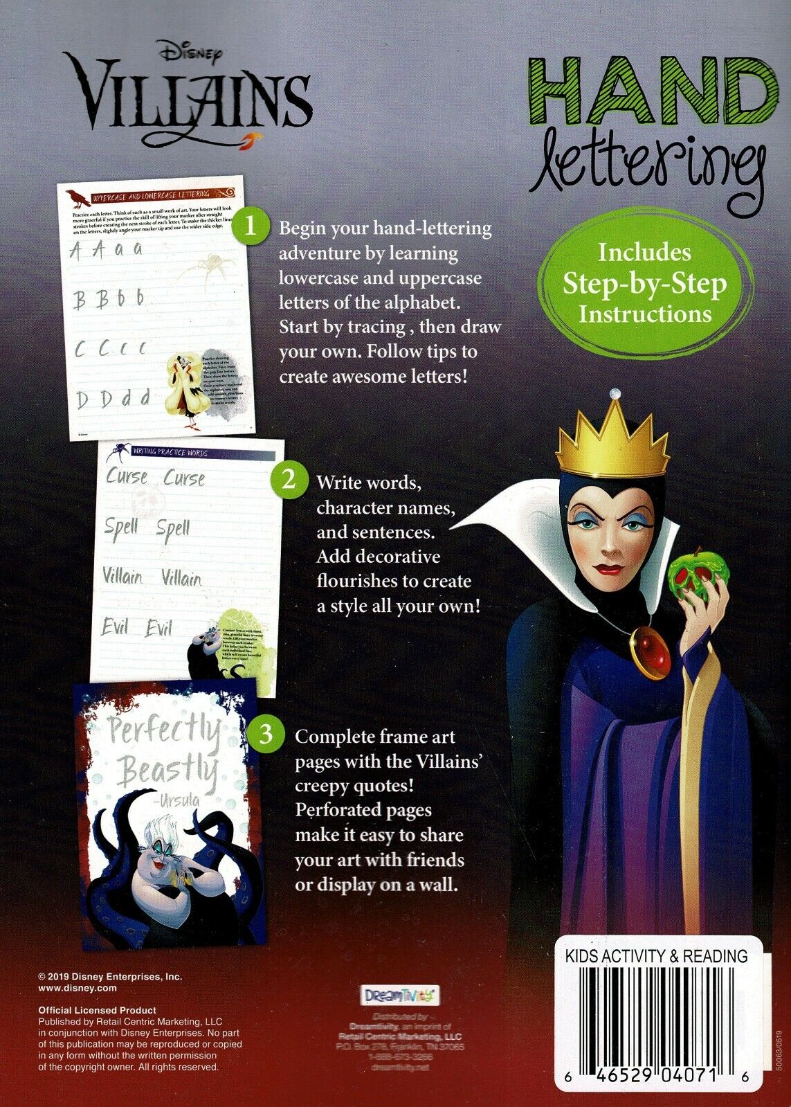 Disney Villains - Hand Lettering Activity & Coloring Book