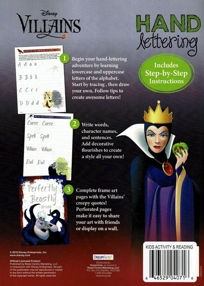 Disney Villains - Hand Lettering Activity & Coloring Book