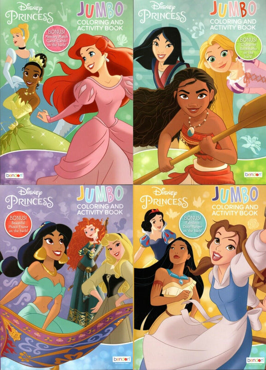 Disney Princess - Jumbo Coloring & Activity Book (Set of 4 Books)