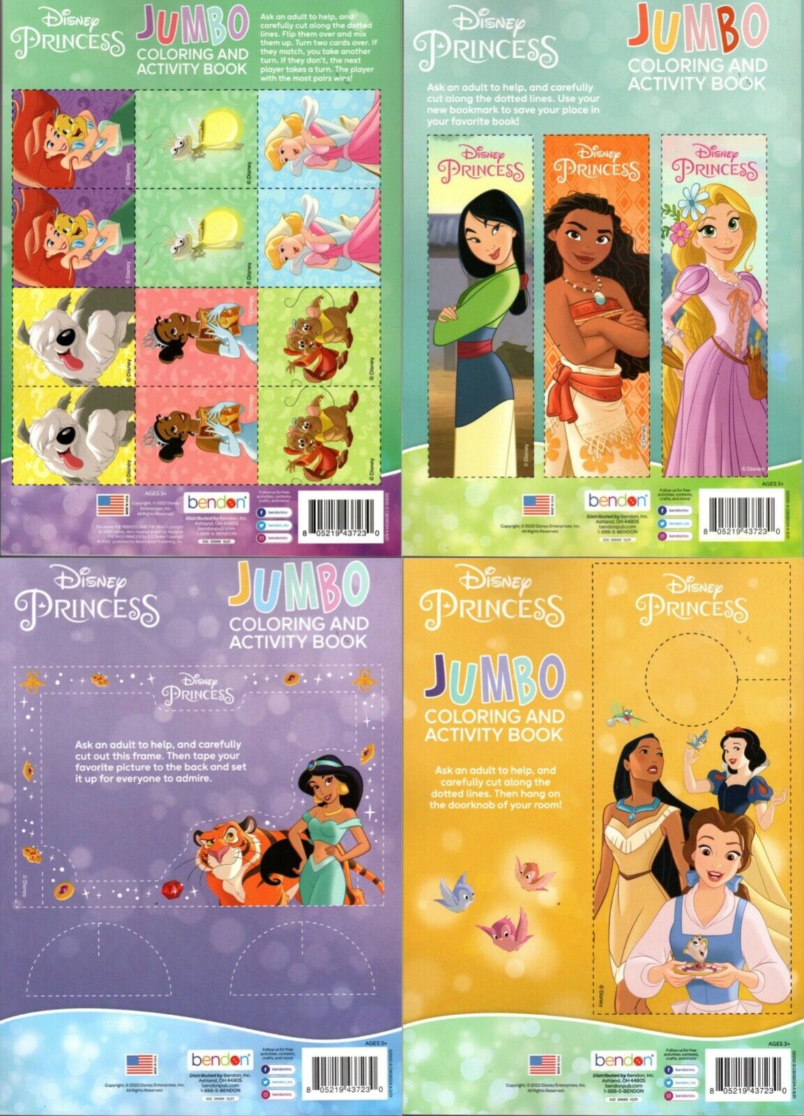 Disney Princess - Jumbo Coloring & Activity Book (Set of 4 Books)