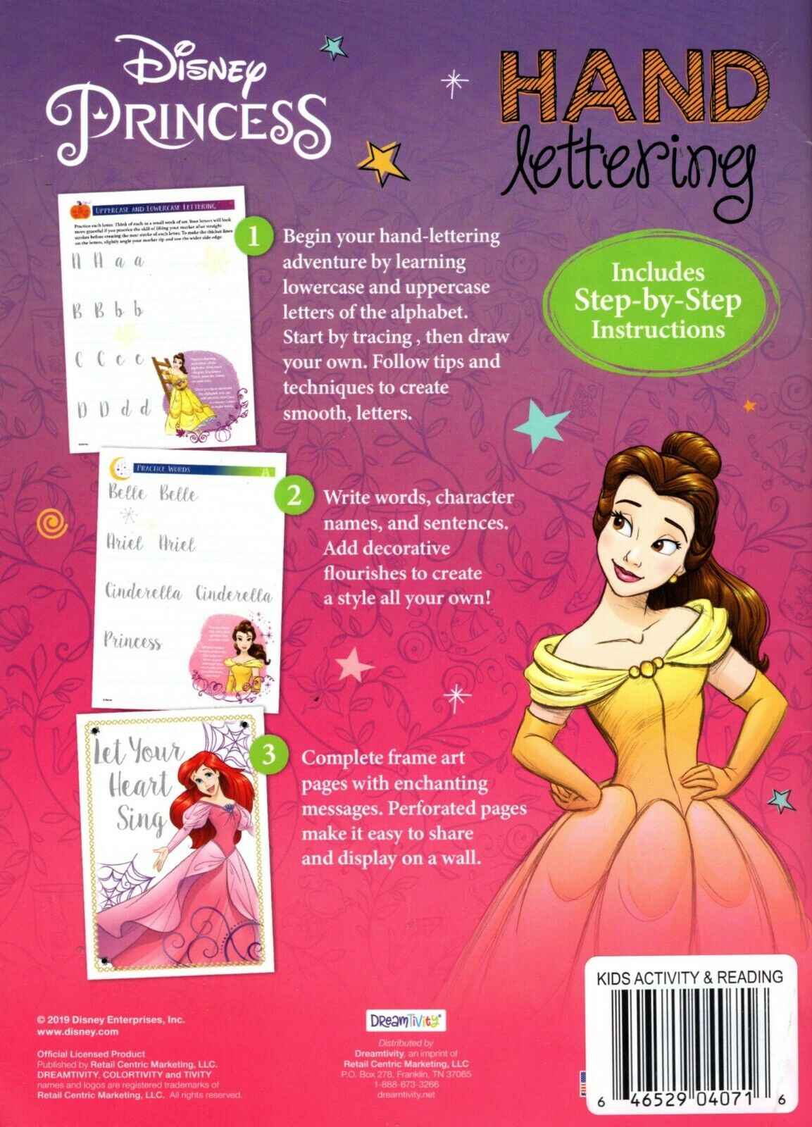 Disney Princess - Hand Lettering - Coloring & Activity Book + Award Stickers