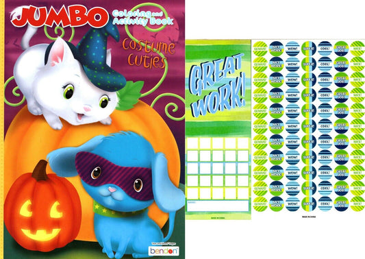 Costume Cuties - Halloween Jumbo Coloring & Activity Book + Award Stickers