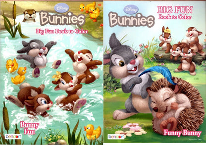 Disney Bannies - Big Fun Book to Color - Banny Fun & Funny Bunny Set of 2 Books