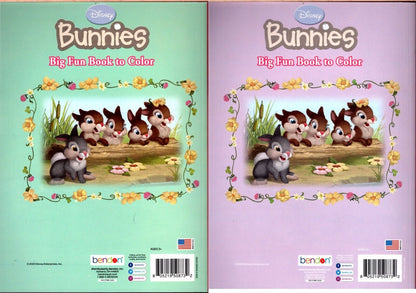 Disney Bannies - Big Fun Book to Color - Banny Fun & Funny Bunny Set of 2 Books