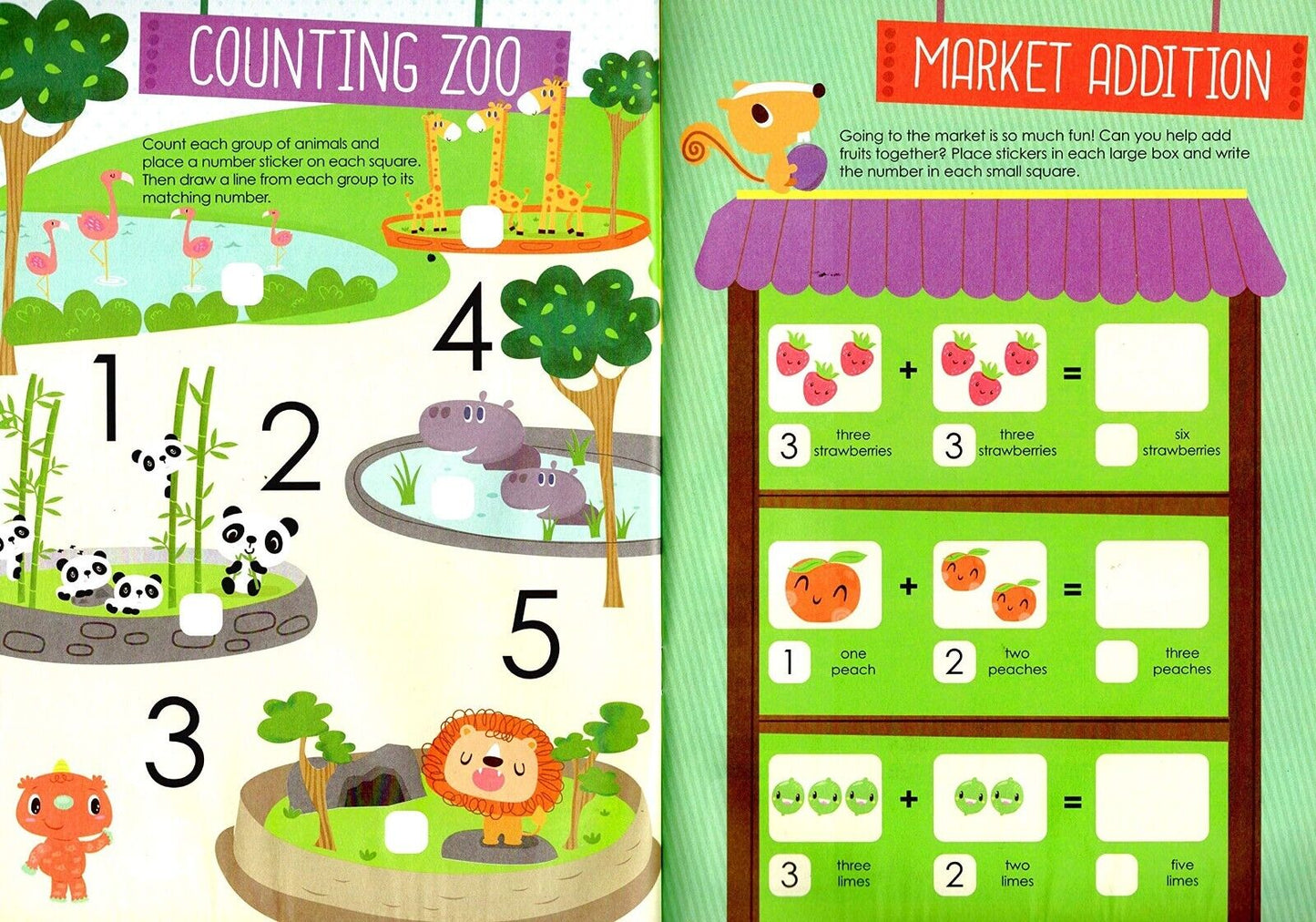 Colors, Letters, Numbers, Shapes with over 80 Sticker each Book - Sticker Books