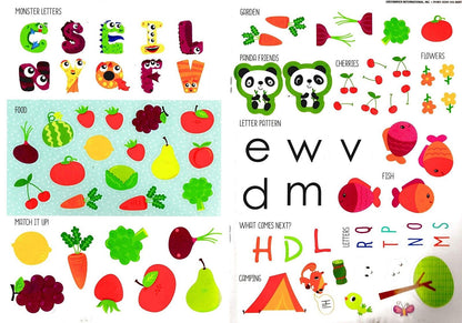 Colors, Letters, Numbers, Shapes with over 80 Sticker each Book - Sticker Books