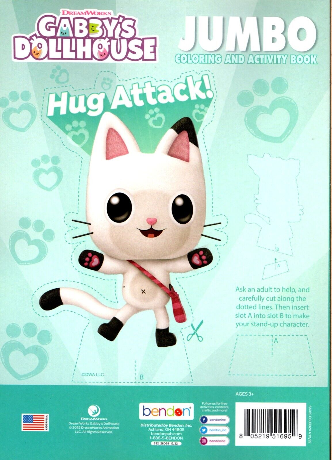 Gabby's DollHouse - Hug Attack! - Jumbo Coloring & Activity Book