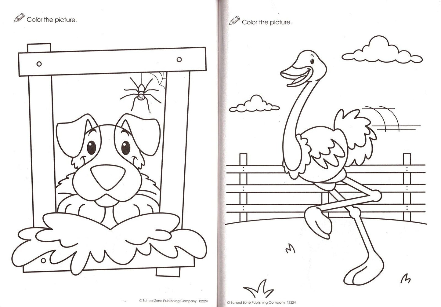 Under the Sea, Creepy-Crawly, On the Farm and Animals - Coloring Book