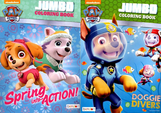 Paw Patrol - Jumbo Coloring Book - Spring into Action! and Doggie Divers