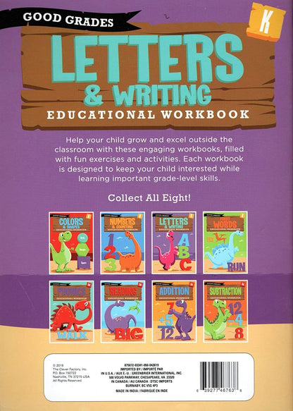 Good Grades Kindergarten Educational Workbooks Letters & Writing - v3