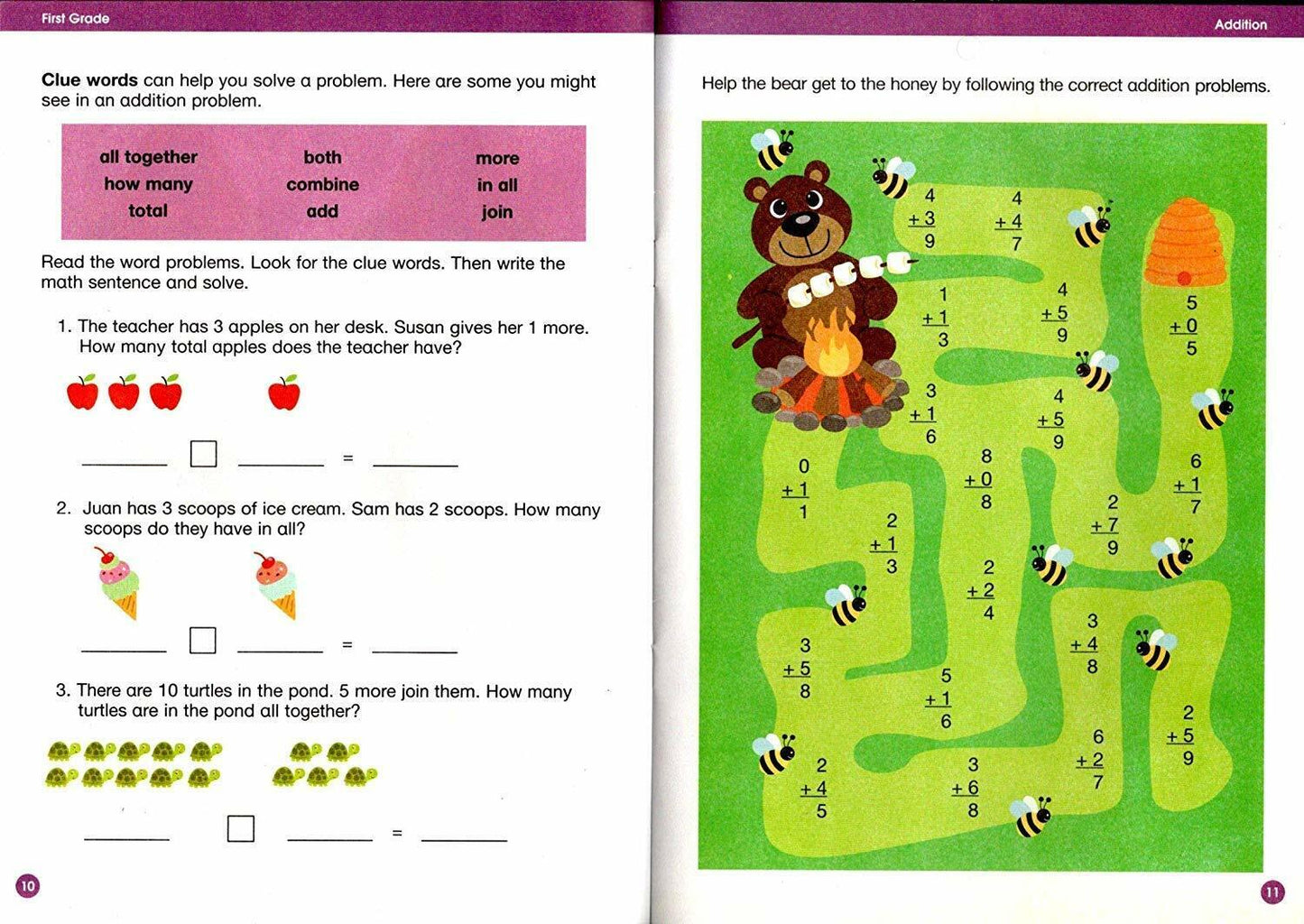 First Grade Educational Workbooks - Good Grades - Addition