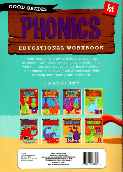 First Grade Educational Workbooks - Good Grades - Phonics - v2