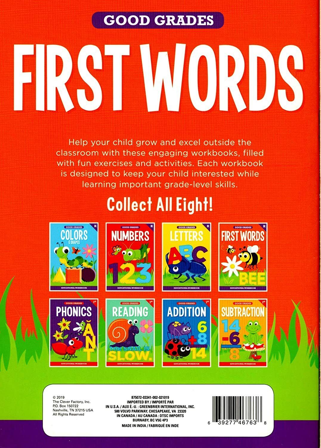 Good Grades Kindergarten Educational Workbooks First Words - v2