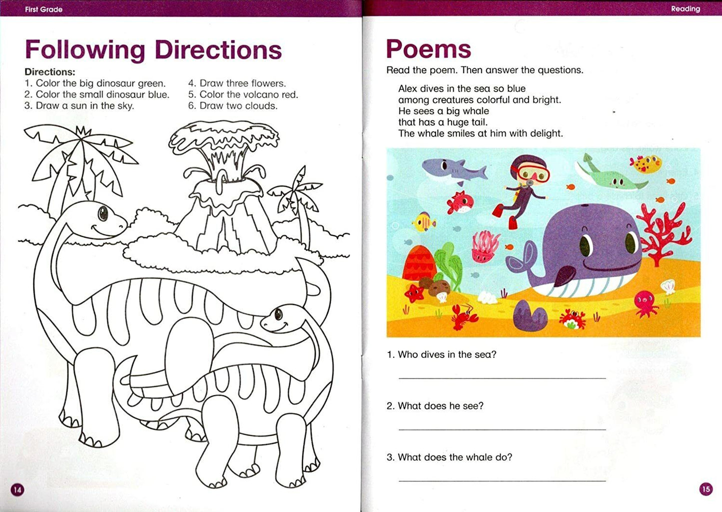 First Grade Educational Workbooks - Good Grades - Reading