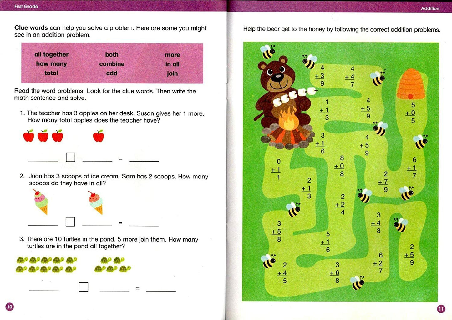 First Grade Educational Workbooks - Good Grades - Addition