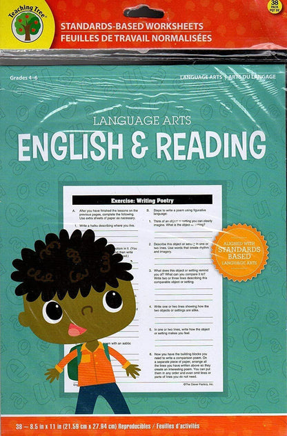 Teaching Tree Language Arts - English & Reading - Worksheets Workbook - Grades 4