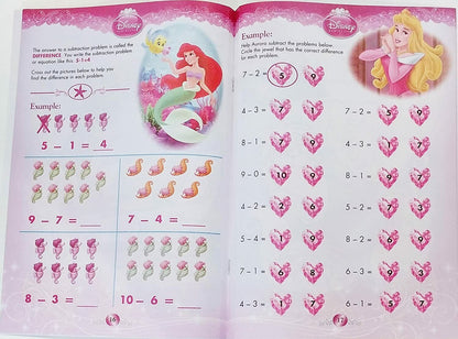 Educational Workbook Disney Princess - Addition & Subtraction Basic Math Skills