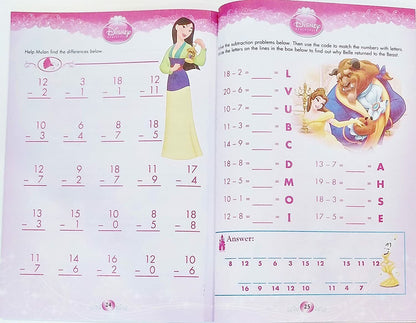 Educational Workbook Disney Princess - Addition & Subtraction Basic Math Skills