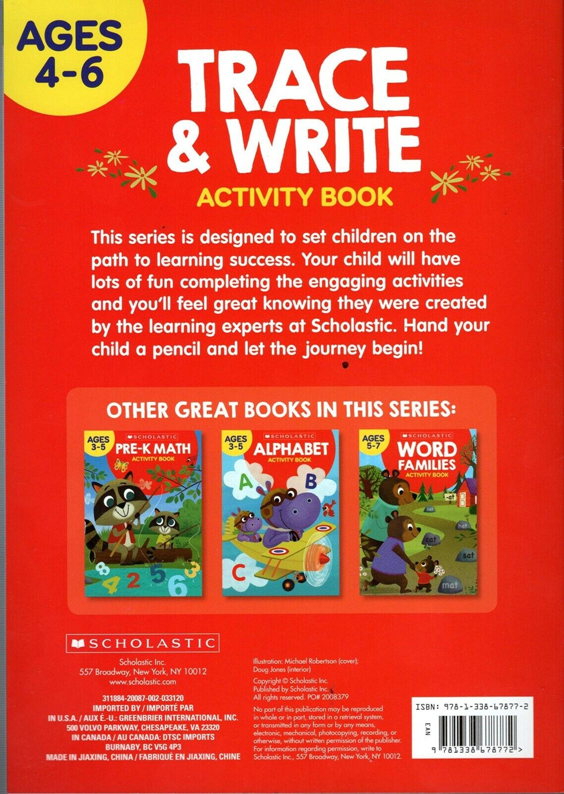 Scholastic - Trace & Write - Educational Workbooks Ages 4 - 6