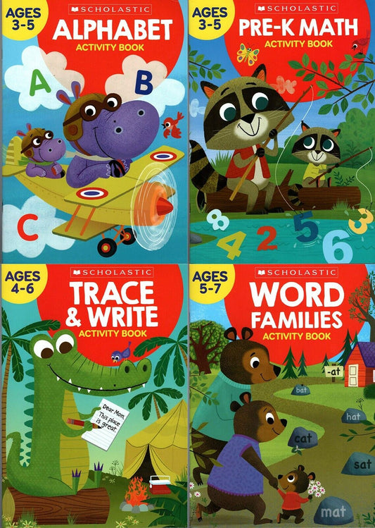 Scholastic - Educational Workbooks - Set of 4 Book