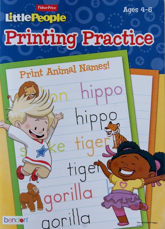 Fisher Price Little People Printing Practice Workbook for Ages 4-6 (32 pages)