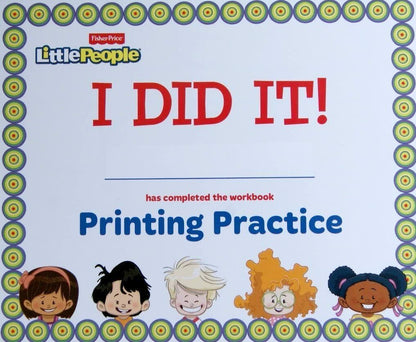 Fisher Price Little People Printing Practice Workbook for Ages 4-6 (32 pages)