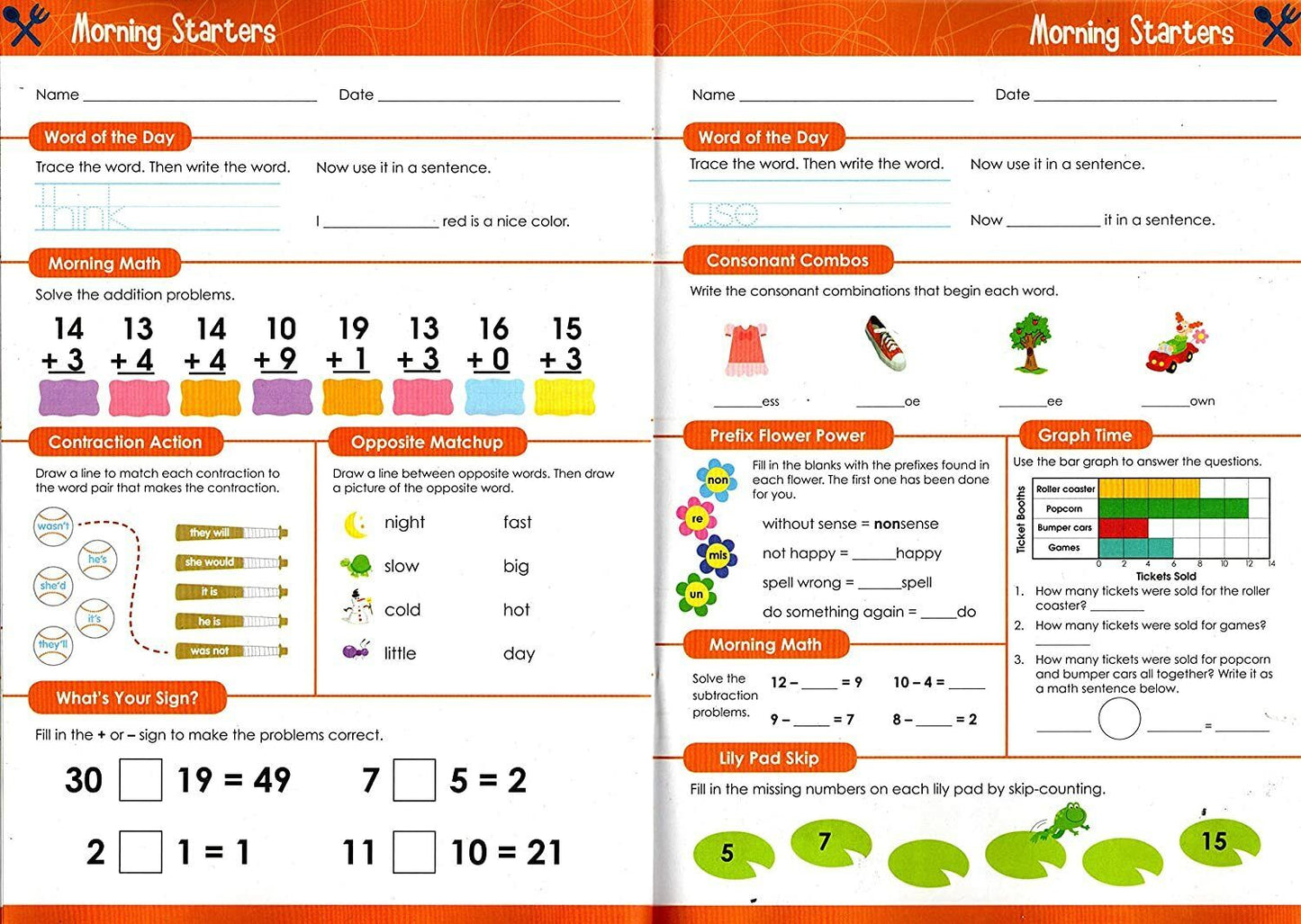 Educational Workbooks First Grade - Morning Starters