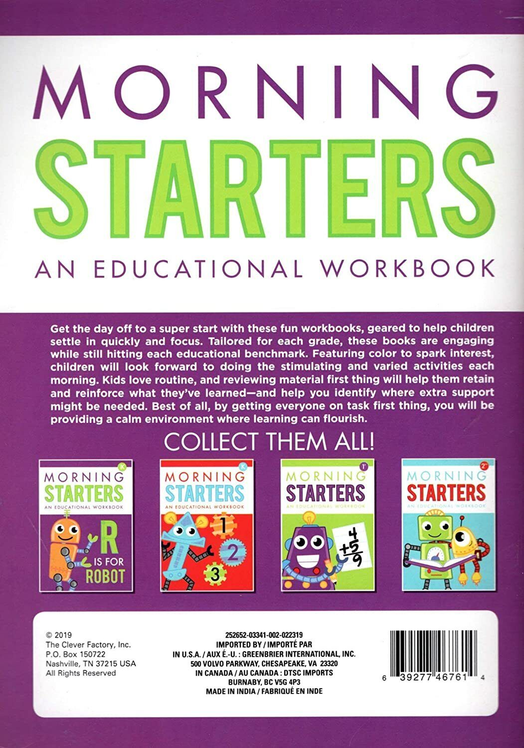 PRE-K Morning Starters Educational Workbooks - v4