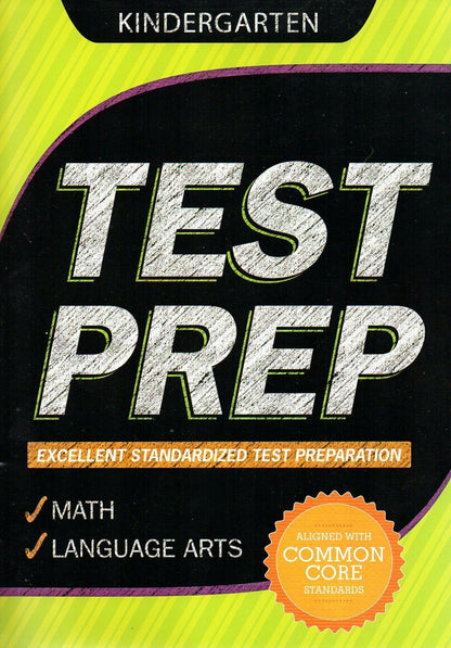 Kindergarten Grade Math & Language Arts Test Prep Workbook