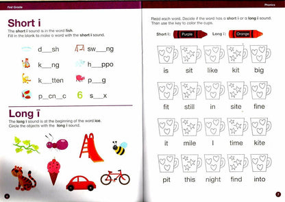 First Grade Educational Workbooks - Good Grades - Phonics - v4