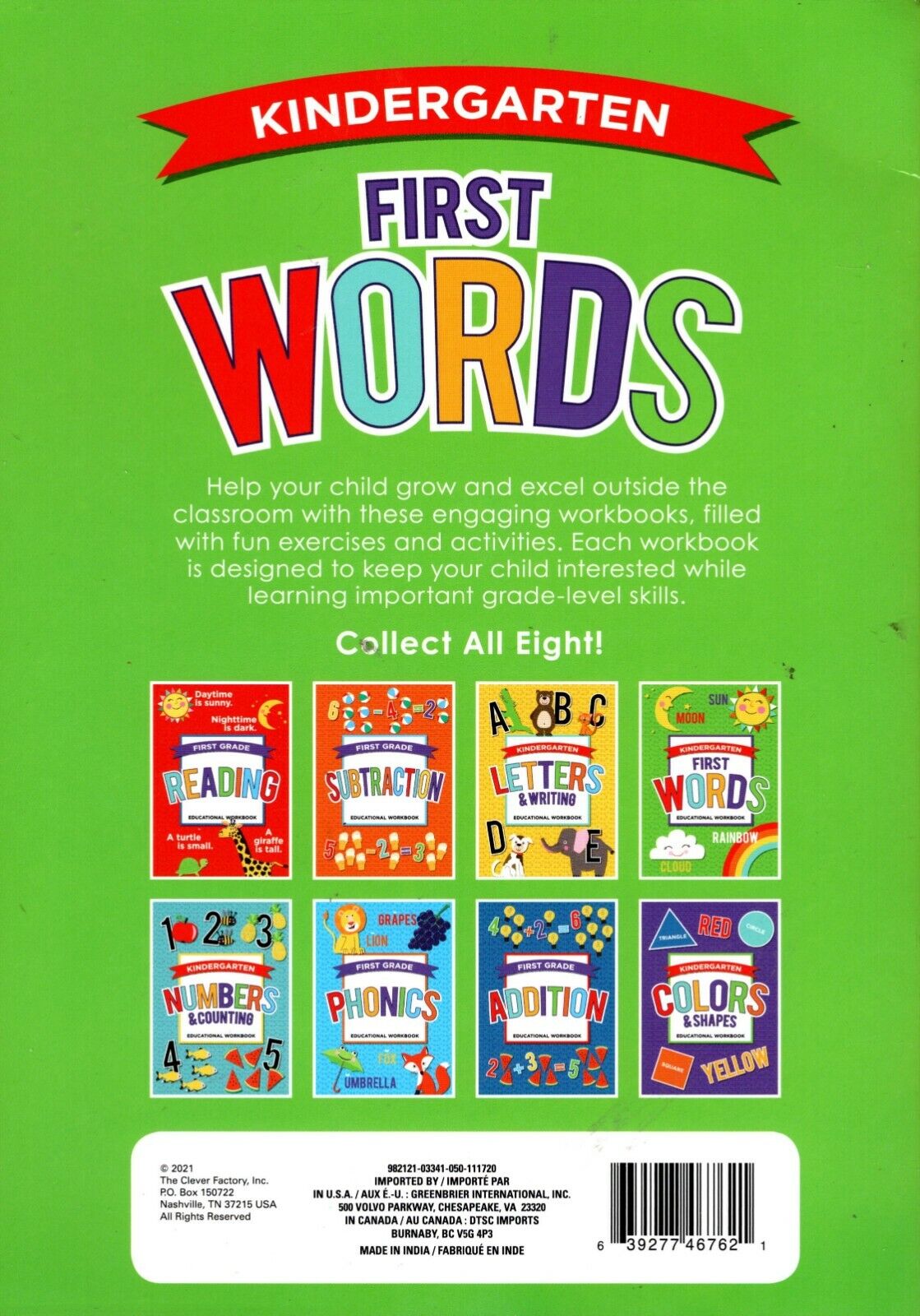 Good Grades Kindergarten Educational Workbooks First Words - v5