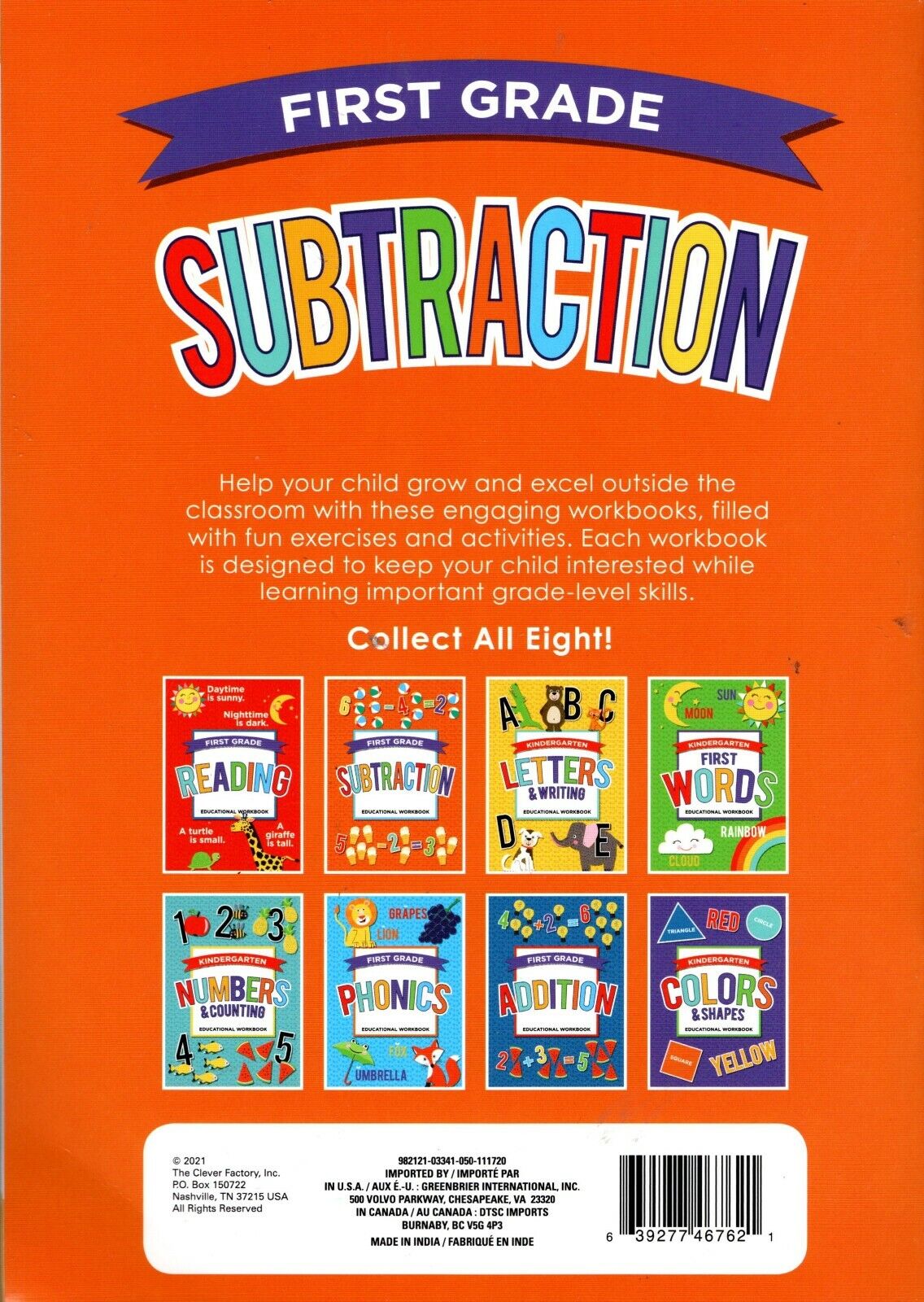 First Grade Educational Workbooks - Good Grades - Subtraction - v6