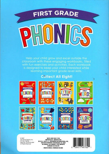 First Grade Educational Workbooks - Good Grades - Phonics - v6