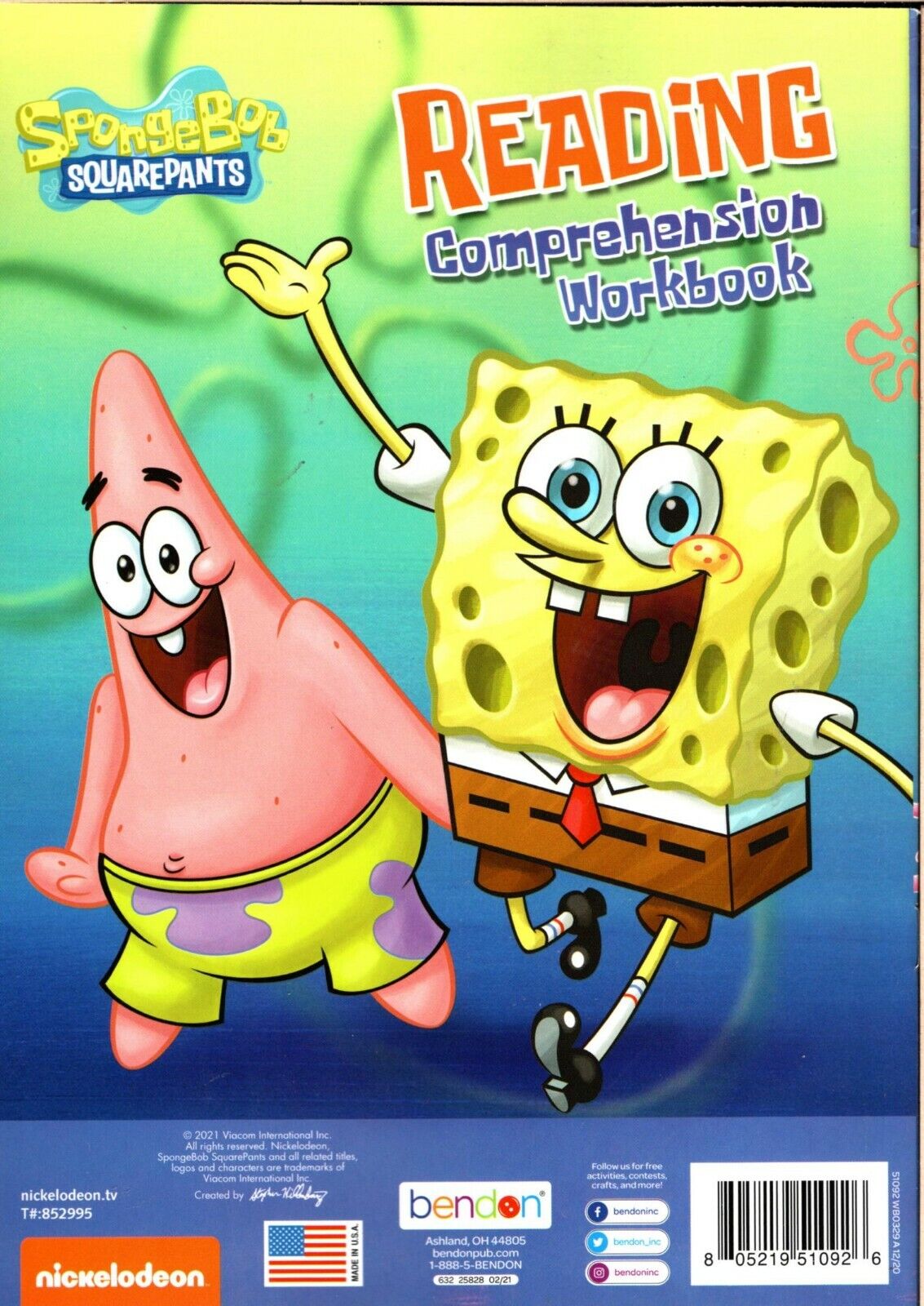 Educational Workbooks - Nickelodeon Sponge-Bob Reading Comprehension Workbook