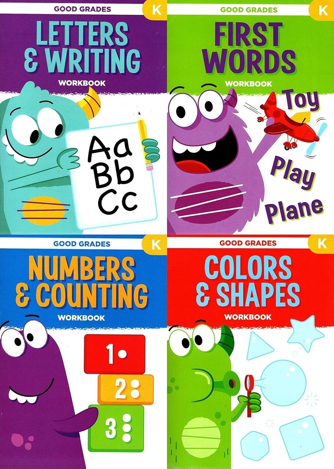 Good Grades Kindergarten Educational Workbooks - Set of 8 Books