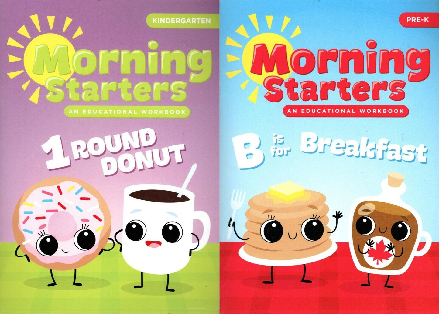 PRE-K & Kindergarten - Morning Starters Educational Workbooks - Set of 2 Books