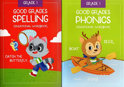 Good Grades First Grade Educational Workbooks - Set of 4 Books - v3