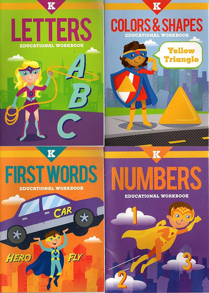 Homework Helper Educational Workbooks - Kindergarten - Set of 4