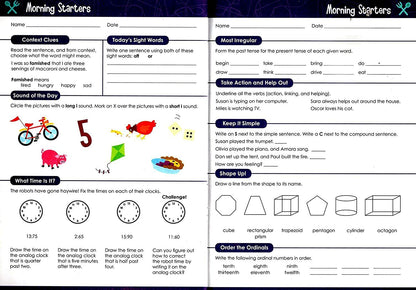 First Grade & Second Grade - Morning Starters Educational Workbooks - Set of 2