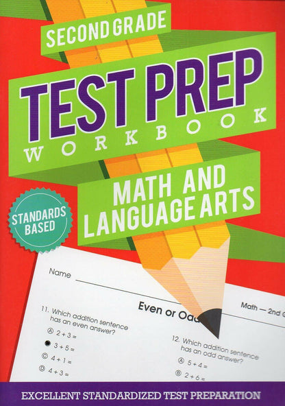 Second Grade Math & Language Arts Test Prep Workbook -v3