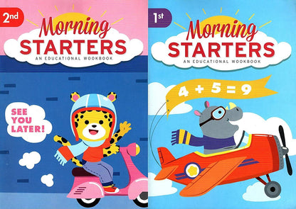 First Grade & Second Grade - Morning Starters Educational Workbooks - Set of 2