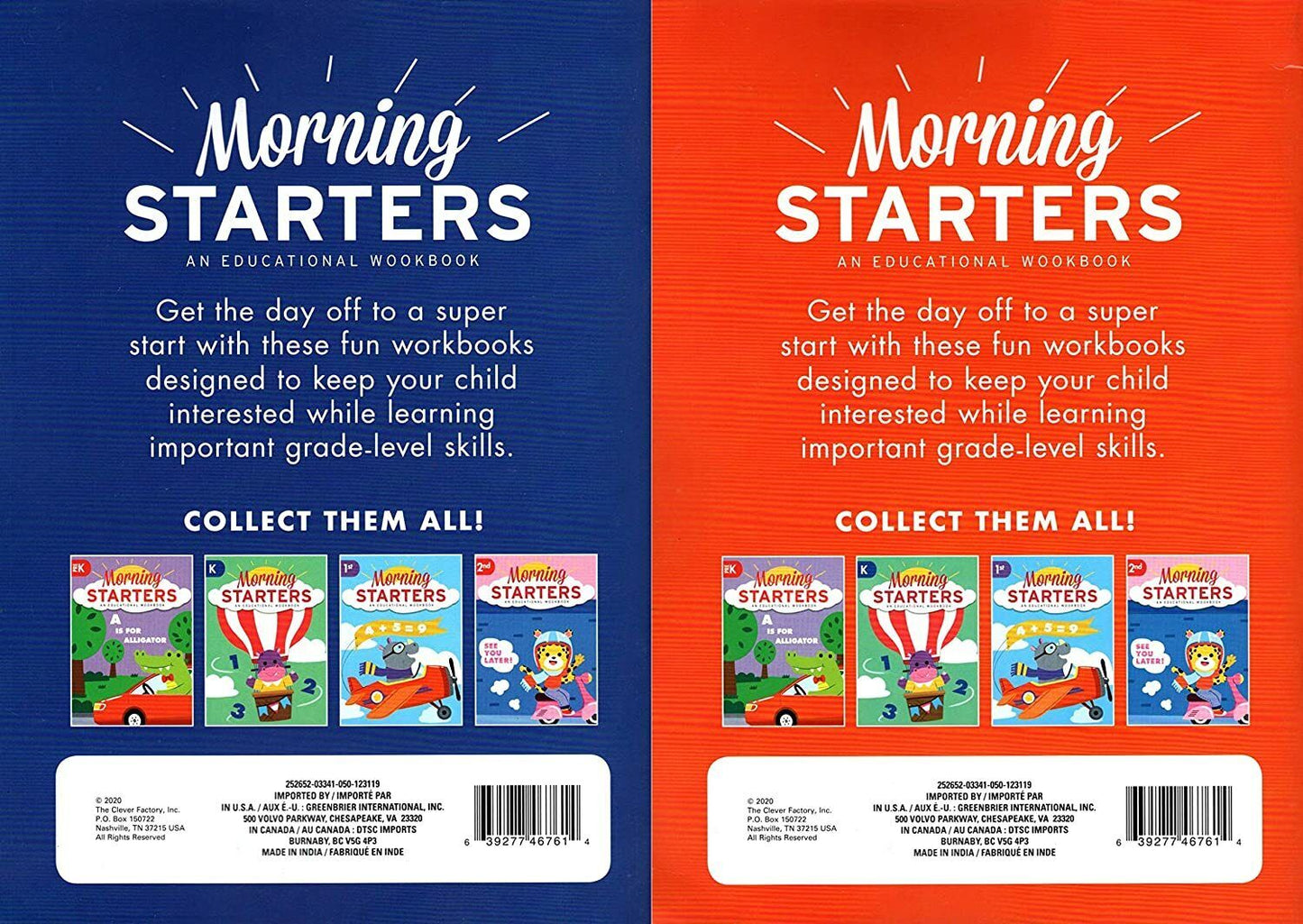 First Grade & Second Grade - Morning Starters Educational Workbooks - Set of 2