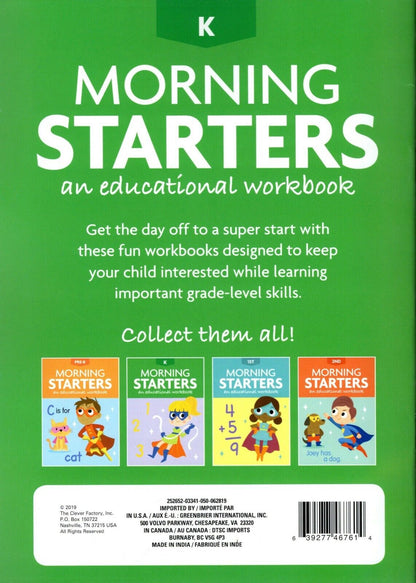 Kindergarten - Morning Starters Educational Workbooks - v2